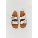 MMShoes Best Life Double-Banded Slide Sandal in Silver - Spicie's Boutique
