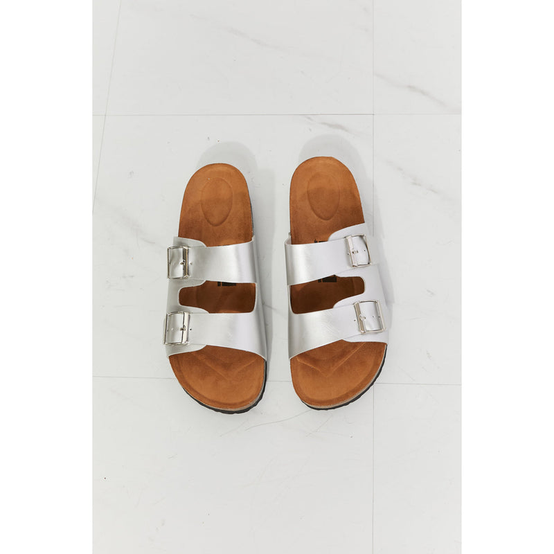 MMShoes Best Life Double-Banded Slide Sandal in Silver - Spicie's Boutique