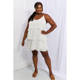 Cascade Ruffle Style Cami Dress- Soft White - Spicie's Boutique