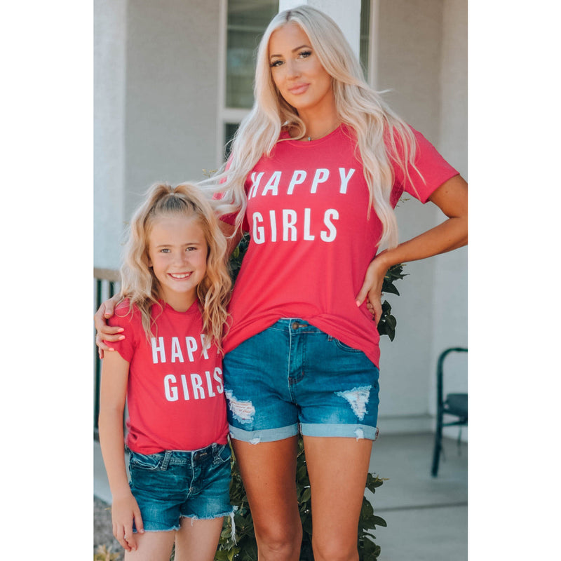 Girls Letter Graphic Short Sleeve T-Shirt- Mommy & Me