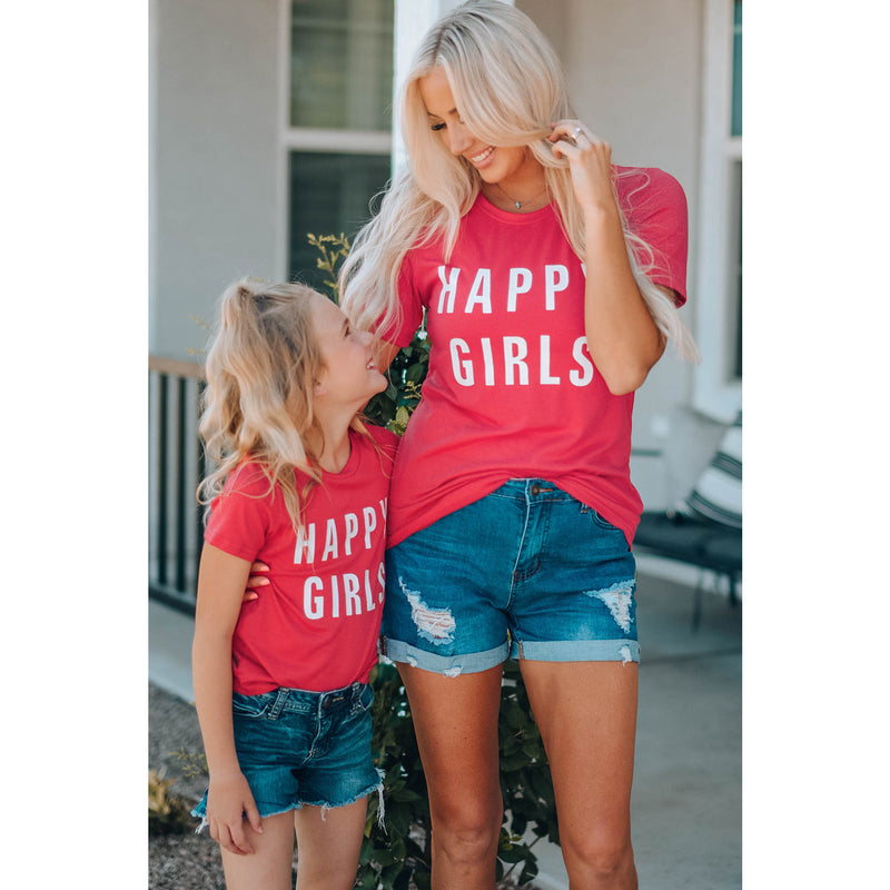 Girls Letter Graphic Short Sleeve T-Shirt- Mommy & Me