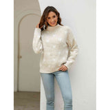 Heart Mock Neck Sweater - Spicie's Boutique