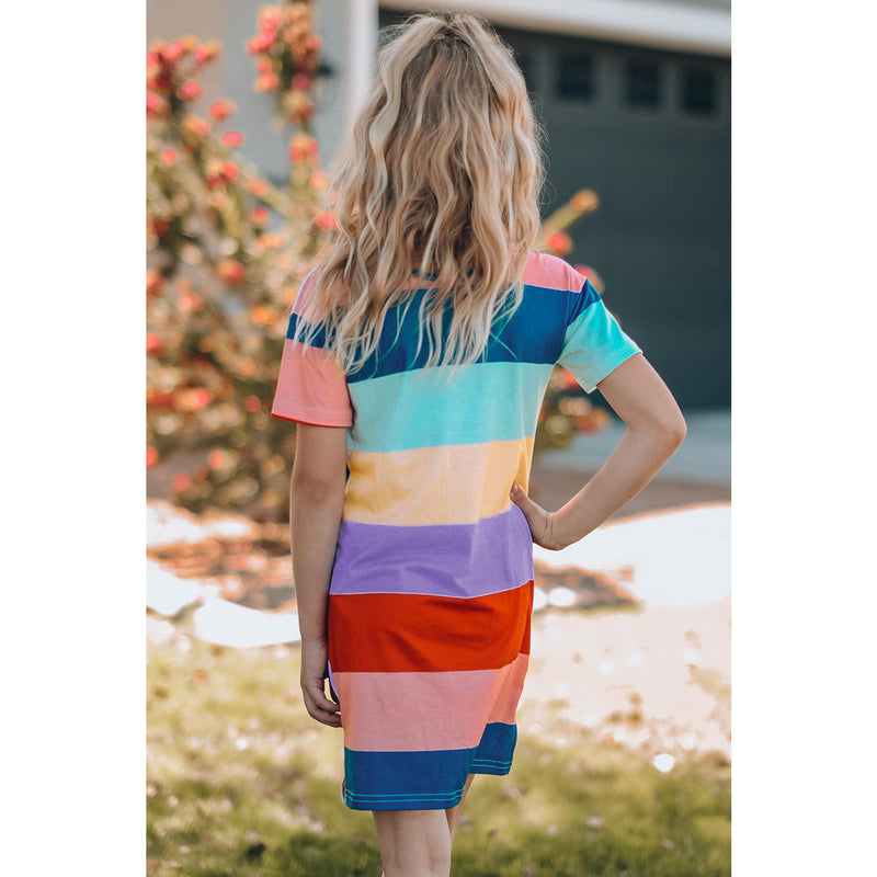 Girls Color Block Side Slit Mini Dress- Mommy & Me