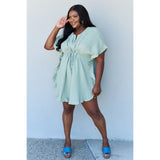 Out Of Time Ruffle Hem Dress with Drawstring Waistband- Light Sage - Spicie's Boutique