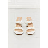 MMShoes In Love Double Braided Block Heel Sandal in White - Spicie's Boutique
