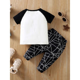 Round Neck Raglan Sleeve T-Shirt and Printed Pants Set - Spicie's Boutique