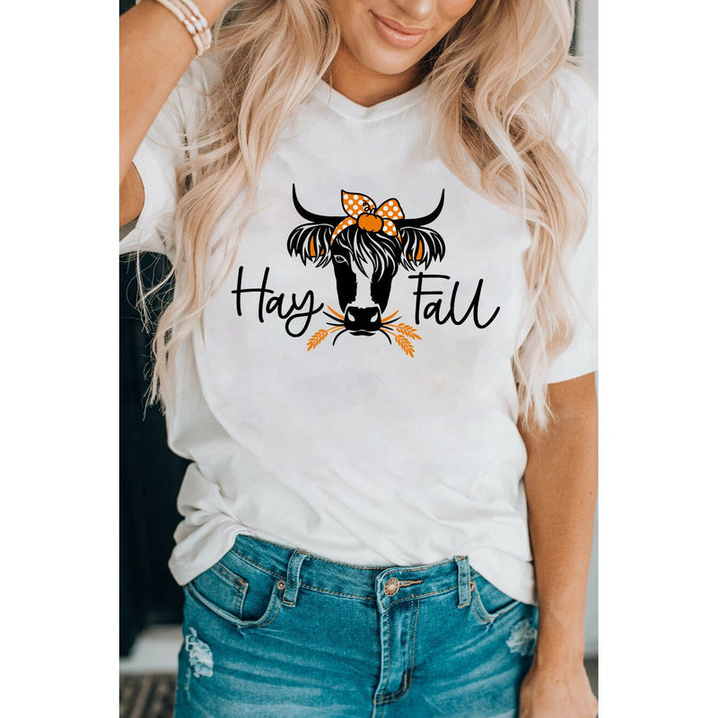 HAY FALL Bull Graphic Short Sleeve Tee - Spicie's Boutique
