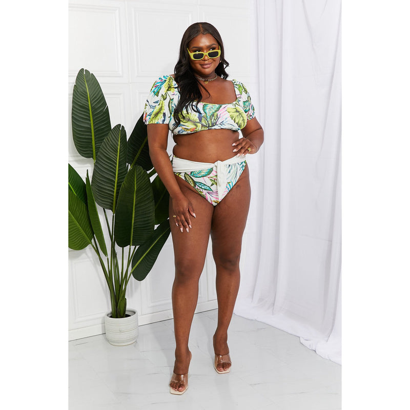 Marina West Swim Vacay Ready Puff Sleeve Bikini in Floral - Spicie's Boutique