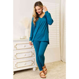 Zenana Lazy Days Full Size Long Sleeve Top and Leggings Set - Spicie's Boutique