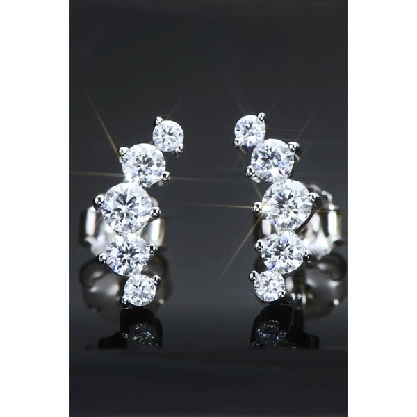 All You Need Moissanite Platinum-Plated Earrings