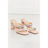 MMShoes Leave A Little Sparkle Rhinestone Block Heel Sandal in Pink - Spicie's Boutique