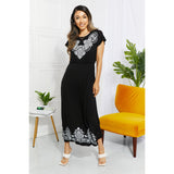 Heimish Walk In The Park Full Size Damask Midi Dress - Spicie's Boutique