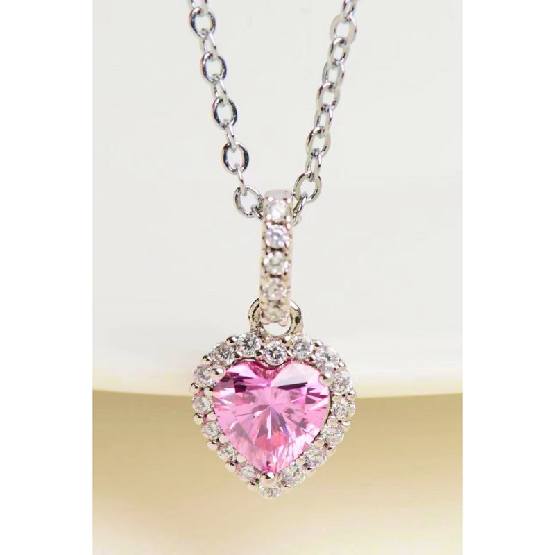 1 Carat Moissanite Heart Pendant Necklace