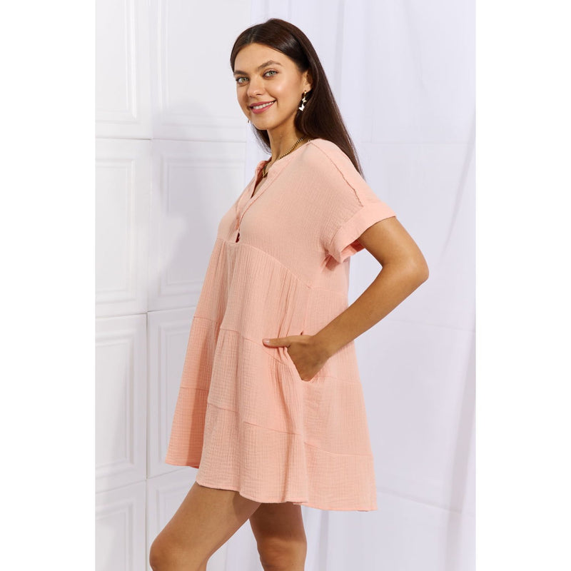 Easy Going Gauze Tiered Ruffle Mini Dress - Spicie's Boutique