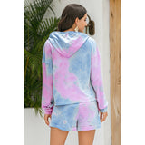 Tie-Dye Drawstring Hoodie/Shorts Set - Spicie's Boutique