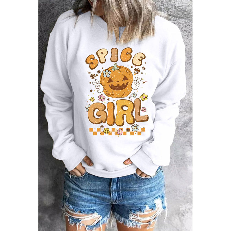 Round Neck Long Sleeve SPICE GIRL Graphic Sweatshirt - Spicie's Boutique