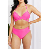 Marina West Swim Summer Splash Halter Bikini Set in Pink - Spicie's Boutique