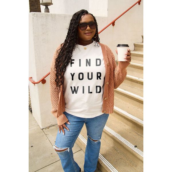 Simply Love Full Size FIND YOUR WILD Short Sleeve T-Shirt - Spicie's Boutique