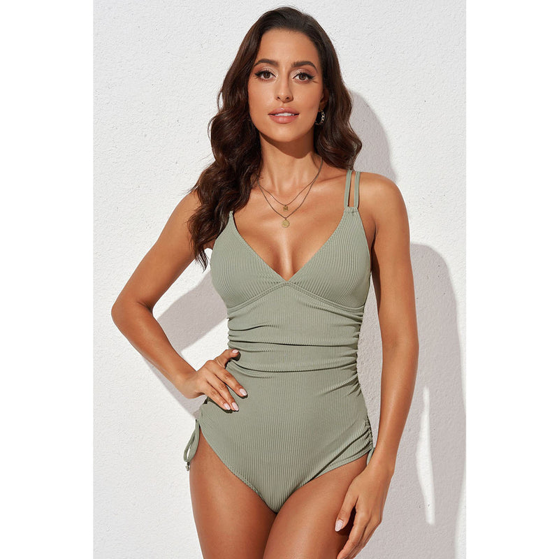 Tied Cutout Plunge One-Piece Swimsuit - Spicie's Boutique