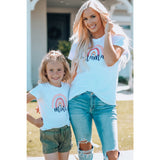 Girls Graphic Round Neck Tee Shirt- Mommy & Me