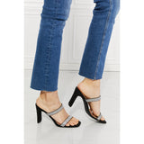 MMShoes Leave A Little Sparkle Rhinestone Block Heel Sandal in Black - Spicie's Boutique