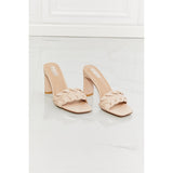 MMShoes Top of the World Braided Block Heel Sandals in Beige - Spicie's Boutique