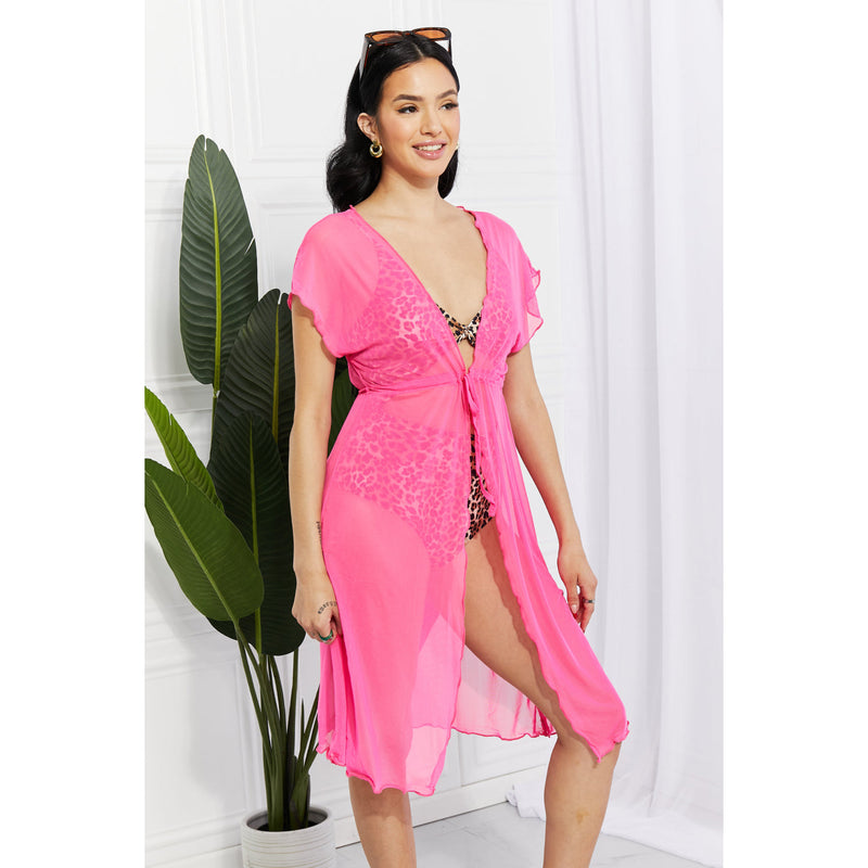 Marina West Swim Pool Day Mesh Tie-Front Cover-Up - Spicie's Boutique