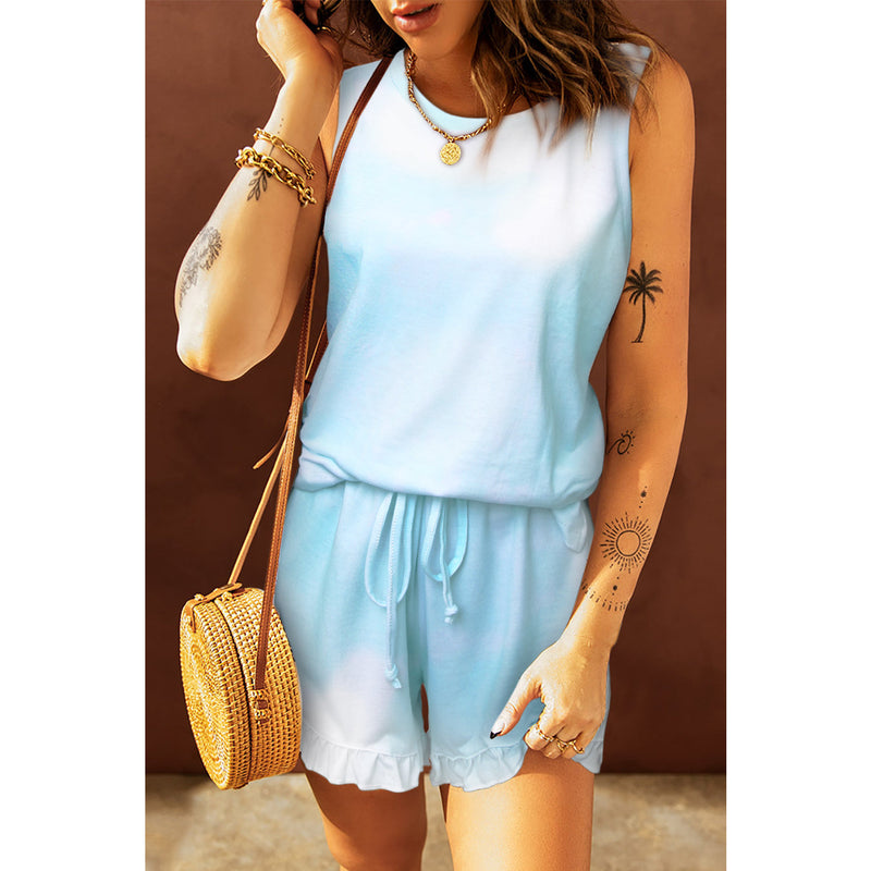 Swingy Tank & Ruffled Shorts Loungewear - Spicie's Boutique