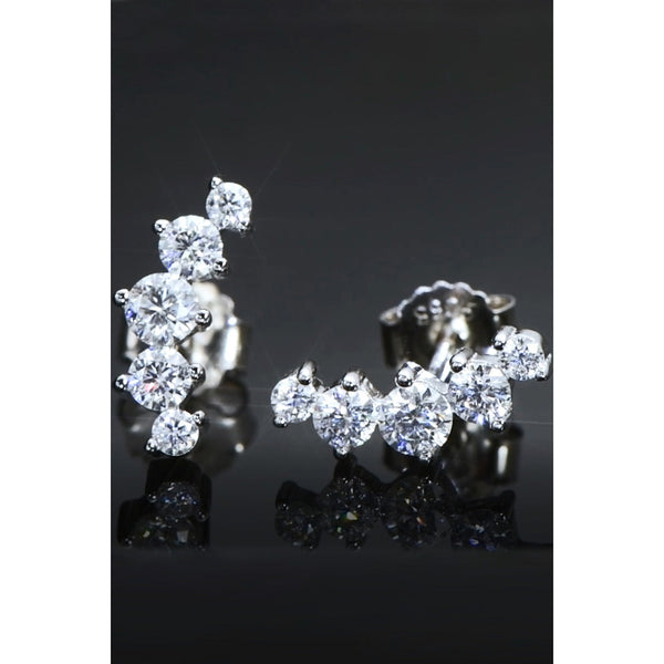 All You Need Moissanite Platinum-Plated Earrings