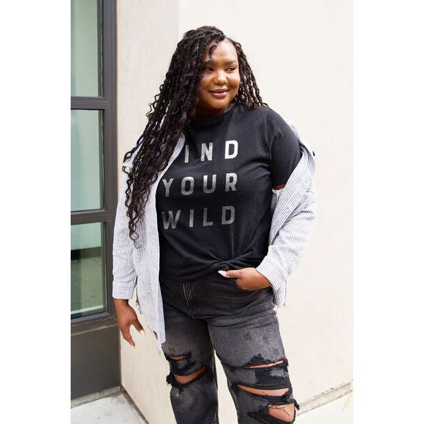 Simply Love Full Size FIND YOUR WILD Short Sleeve T-Shirt - Spicie's Boutique