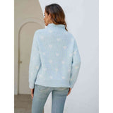 Heart Mock Neck Sweater - Spicie's Boutique