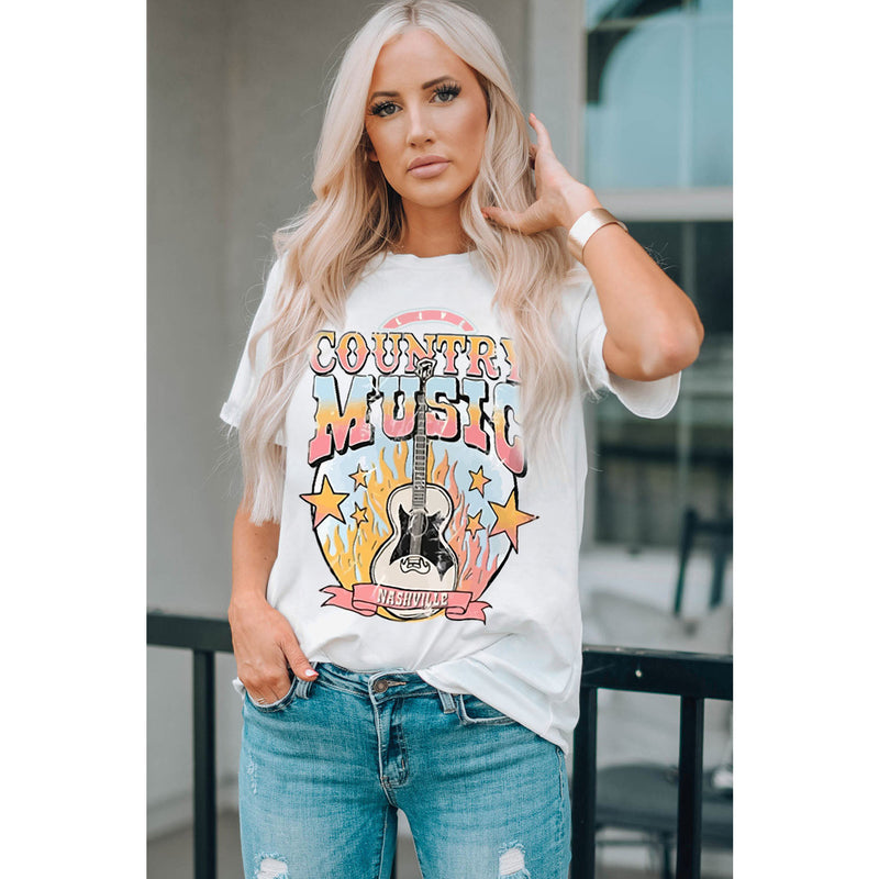 COUNTRY MUSIC NASHVILLE Graphic Tee Shirt - Spicie's Boutique