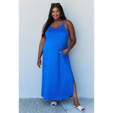Good Energy Cami Side Slit Maxi Dress- Royal Blue - Spicie's Boutique