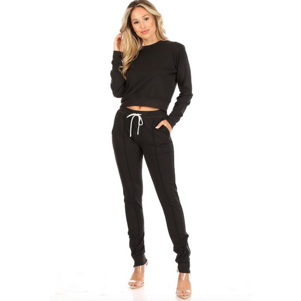 2 pc Crop top/pants Tracksuit - Spicie's Boutique