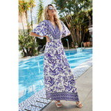 Bohemian Dolman Sleeve Side Slit Maxi Dress - Spicie's Boutique