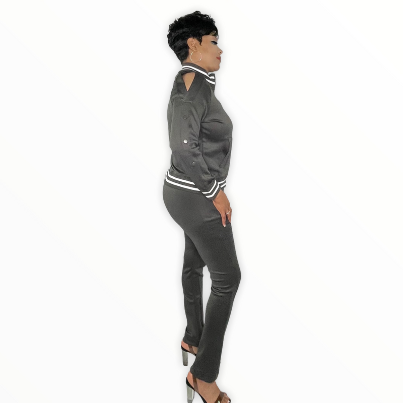 Charcoal Tracksuit - Spicie's Boutique