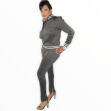 Charcoal Tracksuit - Spicie's Boutique