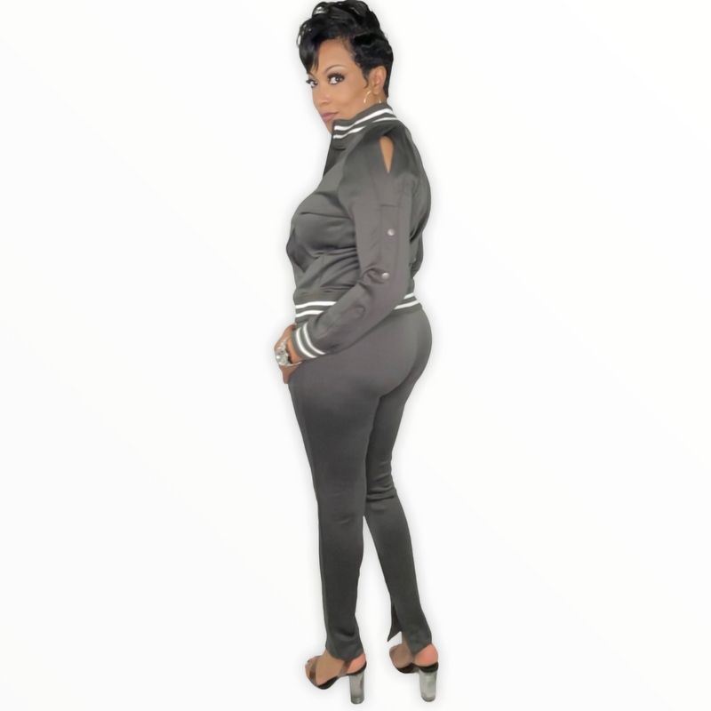 Charcoal Tracksuit - Spicie's Boutique