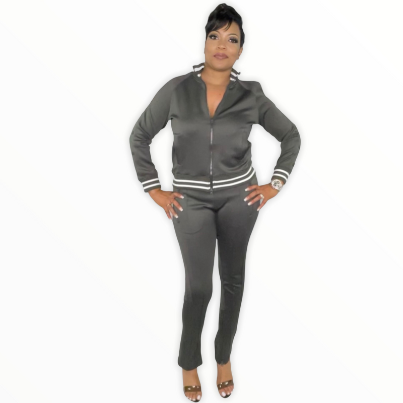 Charcoal Tracksuit - Spicie's Boutique