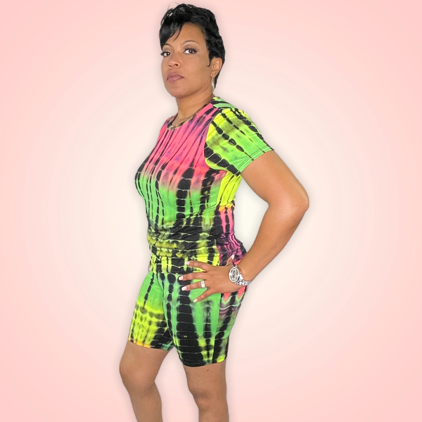 Neon 2 piece Biker Set - Spicie's Boutique