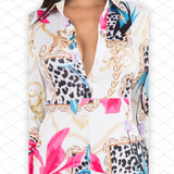 Lux Print w/Ruffle Sleeve Romper - Spicie's Boutique