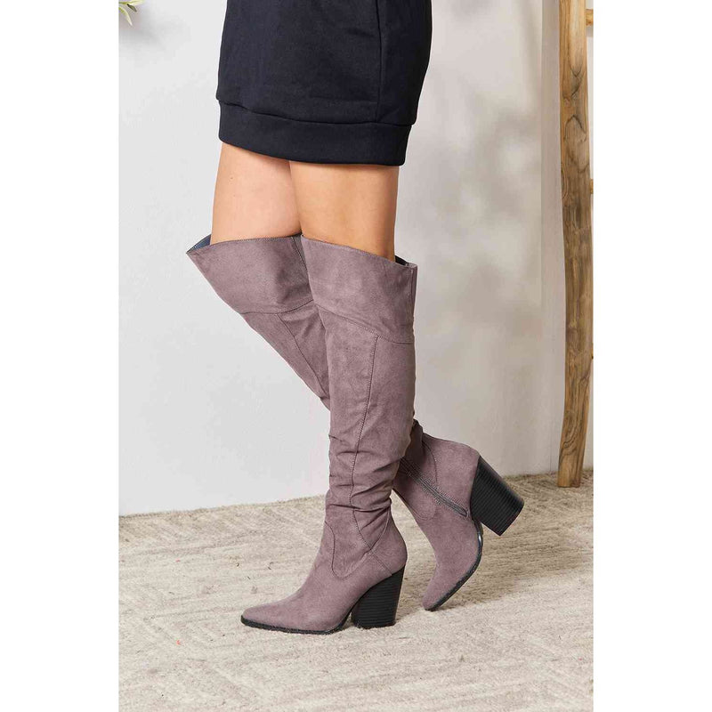 East Lion Corp Block Heel Knee High Boots - Spicie's Boutique