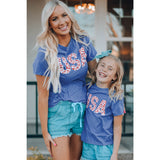 USA Leopard Graphic Tee- Mommy & Me