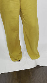 Gauze Waist Tie Pants