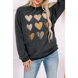 Heart Round Neck Dropped Shoulder Sweatshirt - Spicie's Boutique