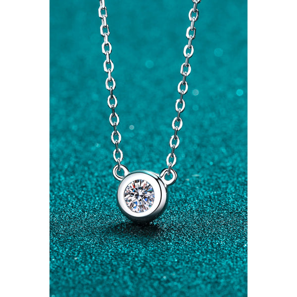 Moissanite Round Pendant Chain Necklace - Spicie's Boutique