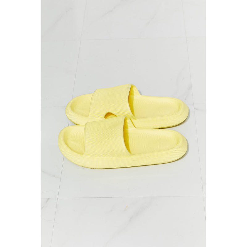Arms Around Me Open Toe Slide- Yellow - Spicie's Boutique