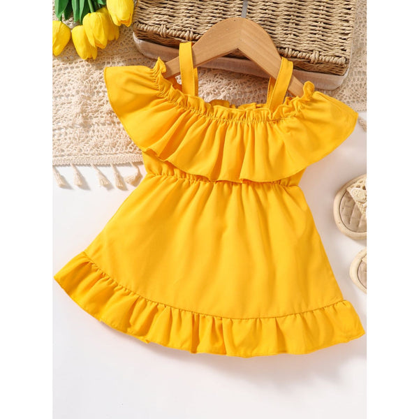 Baby Girl Frill Trim Ruffle Hem Dress