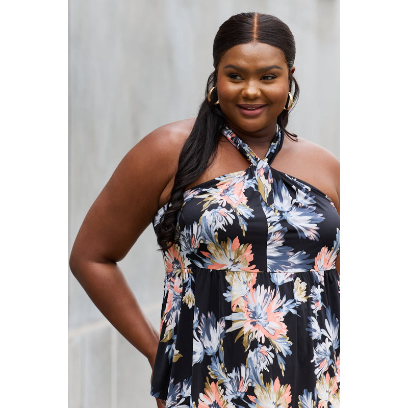 Floral Halter Top in Black - Spicie's Boutique