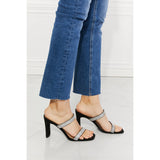 MMShoes Leave A Little Sparkle Rhinestone Block Heel Sandal in Black - Spicie's Boutique